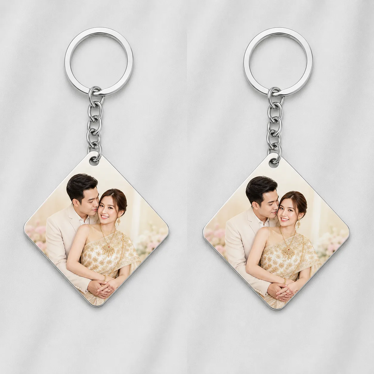 Pure Metal Keychain Sqaure Customized