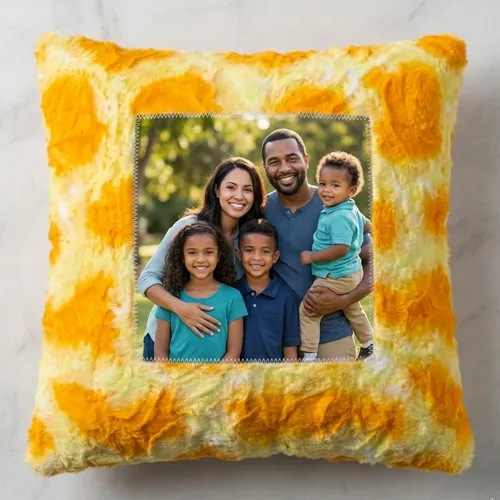 Yellow Color Square Cushion