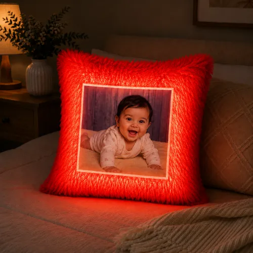 red led square cushion with battery-customised