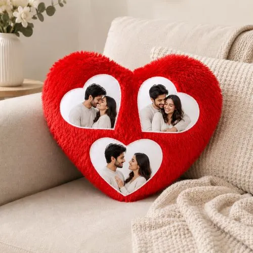 Heart Shape Red Cushion